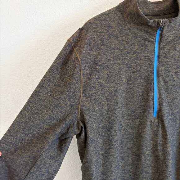 Lululemon Mens Large "Surge Warm 1/2 Zip" Running Top Heather Utilitarian/Black - Picture 6 of 15